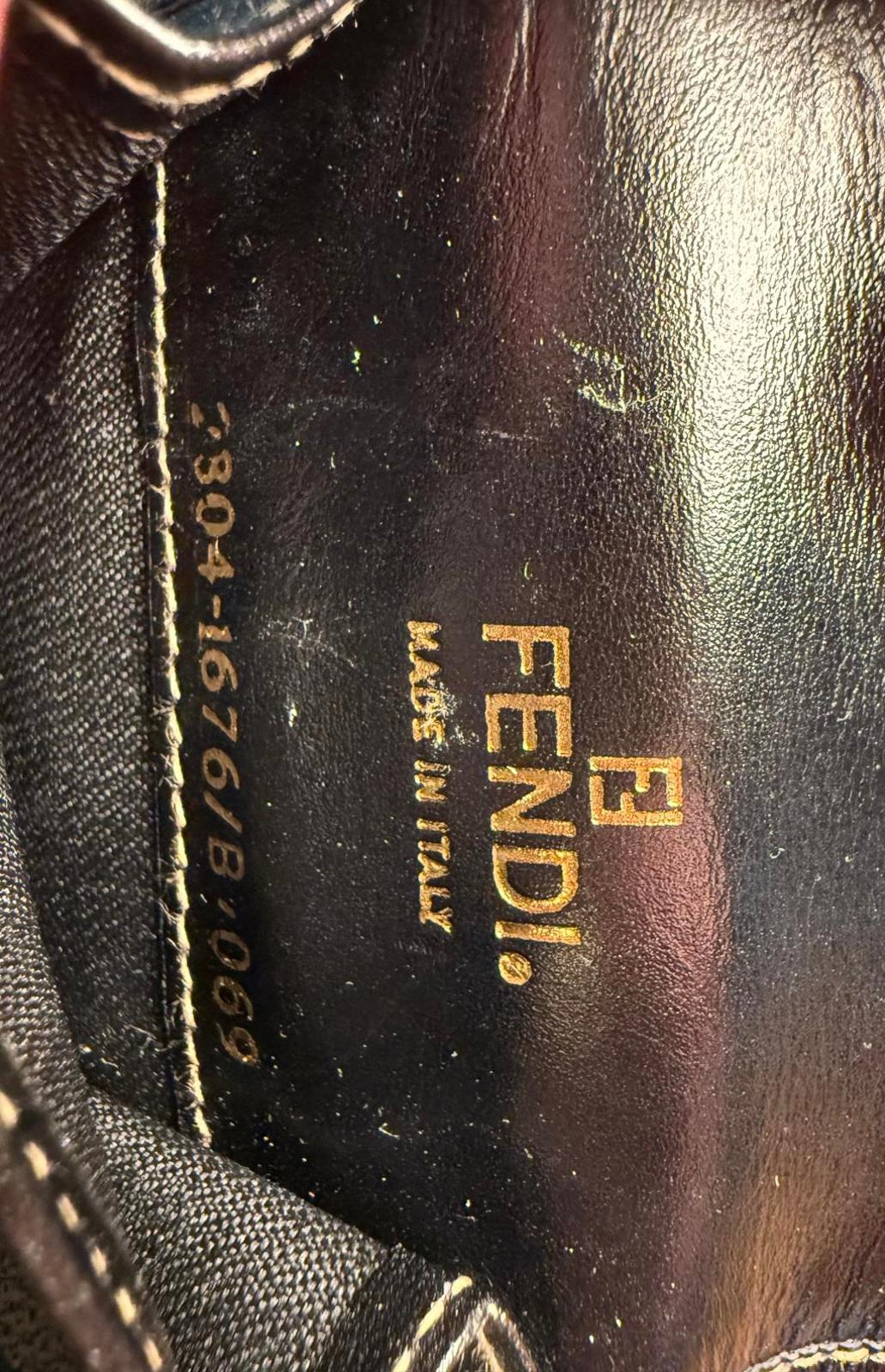 Fendi Vintage Striped Leather Eyeglass Case