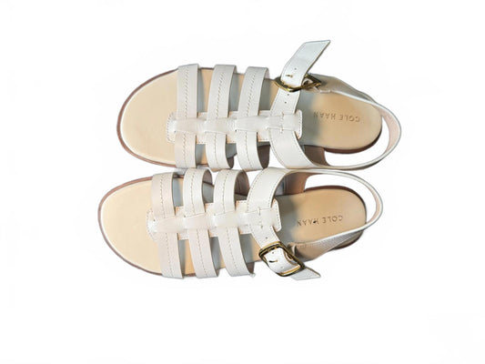 New Cole Haan Women's White Leather Sandals, Size 7.5