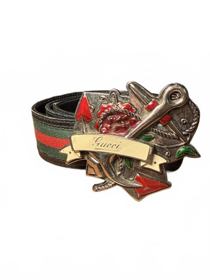 Gucci Vintage Leather Belt with Anchor Buckle