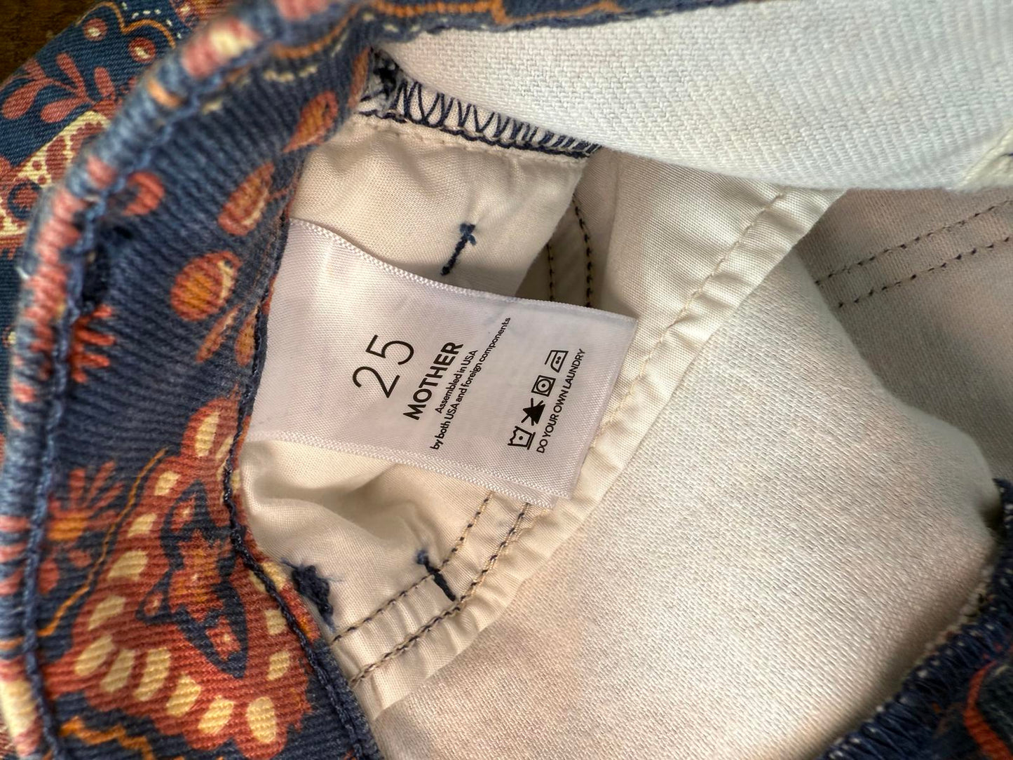 New Mother The Hustler Flood Women's Printed Jeans Size 25
