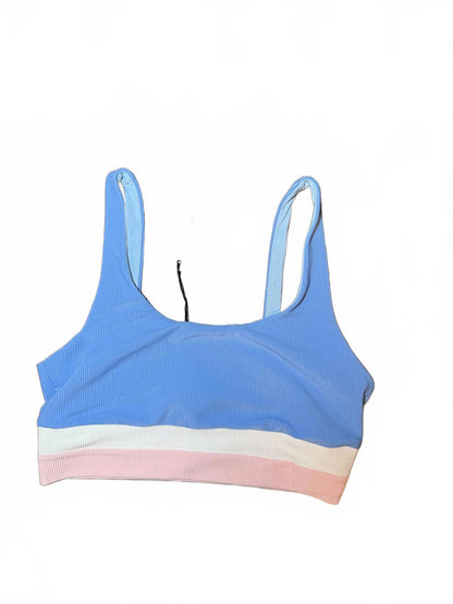 New Beach Riot Bikini Top with Pink and White Trim, Medium