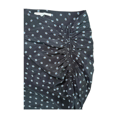 Veronica Beard Black Polka Dot Ruched Skirt, Size 6