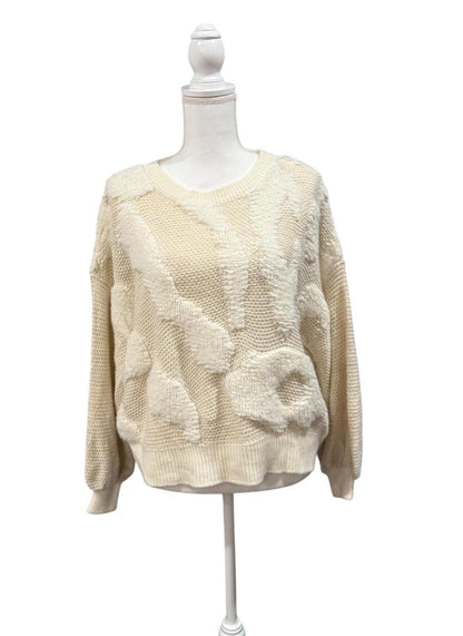 New Aldo Martins Sidley Textured Knit Sweater Ivory, size Large