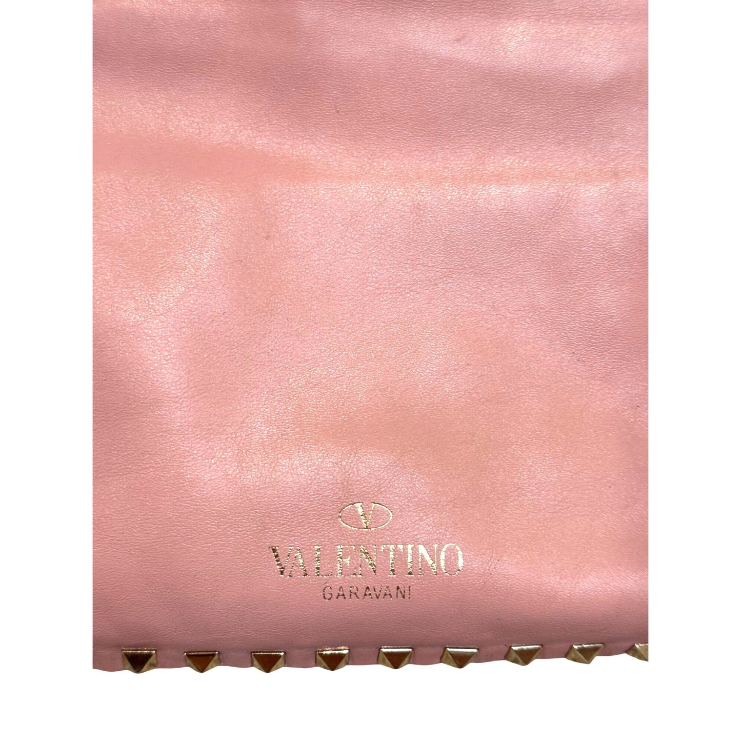 Valentino Garavani Pink Leather Rockstud Trapeze Small Tote Bag with COA