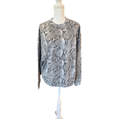 Anine Bing Python Print Miles Sweatshirt, Small NWT Oversized SAMPLE
