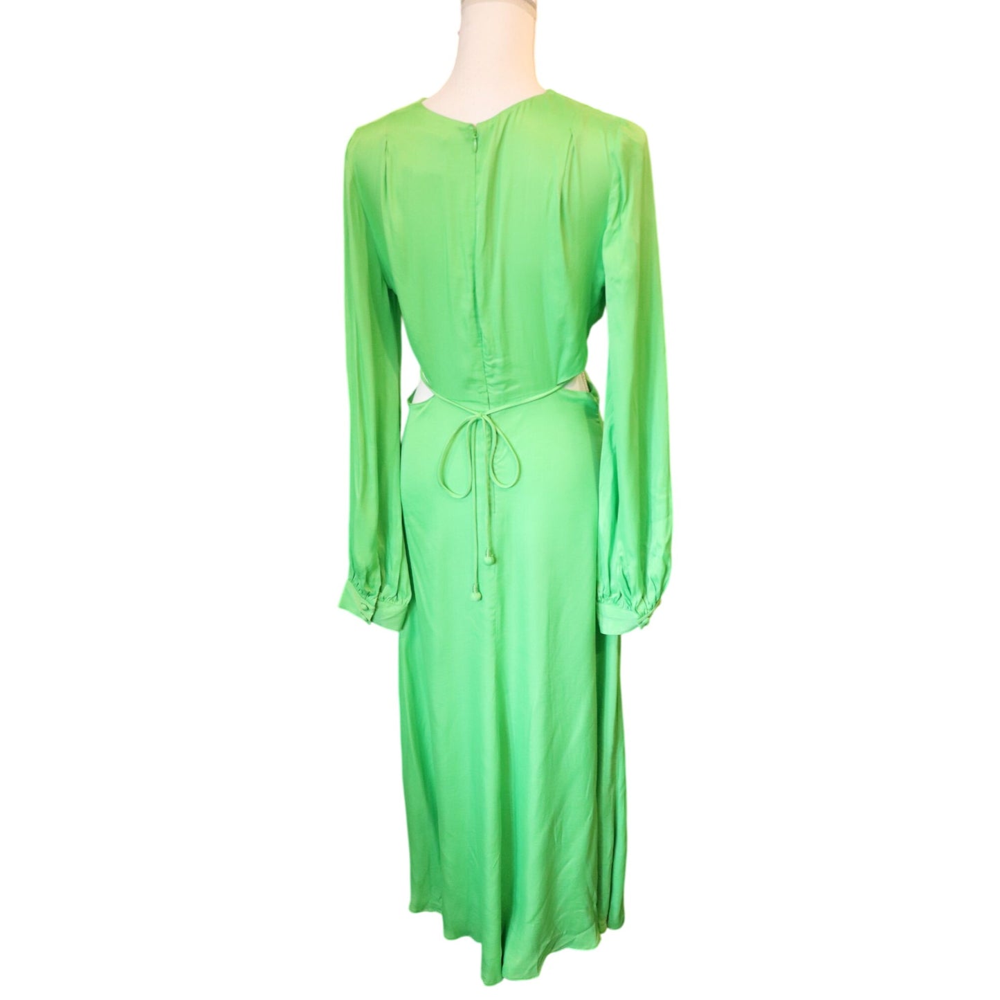 Farm Rio Lime Green Cutout Blouson-Sleeve Maxi Dress, Medium