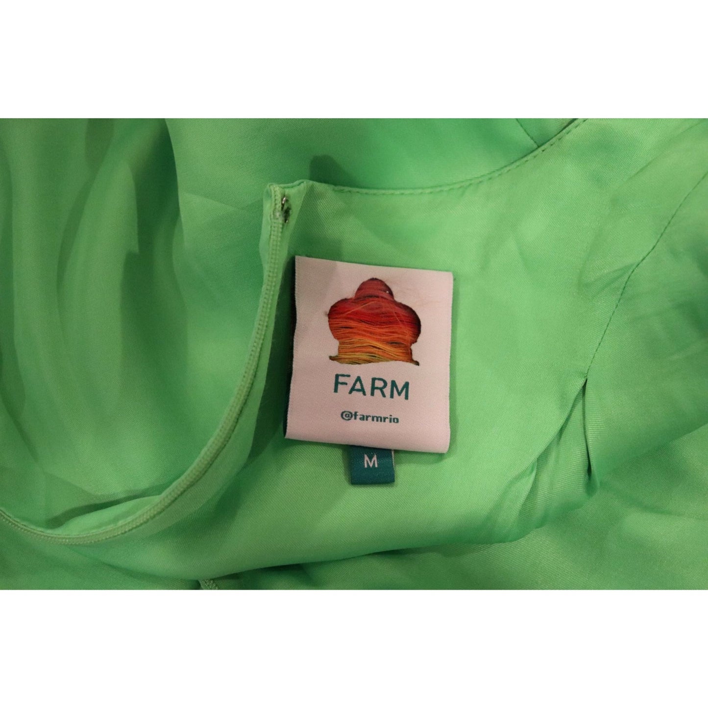 Farm Rio Lime Green Cutout Blouson-Sleeve Maxi Dress, Medium