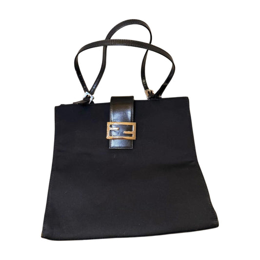 Fendi Black Neoprene & Leather Trim Shoulder Bag