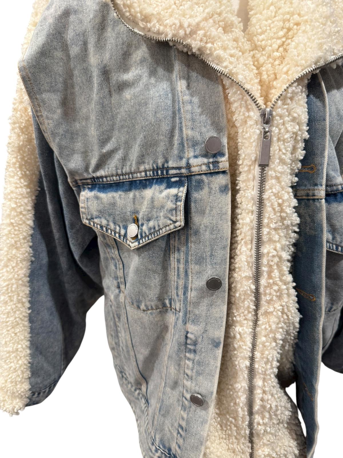 New BLANKNYC] Faux Shearling Denim Jacket – Size L