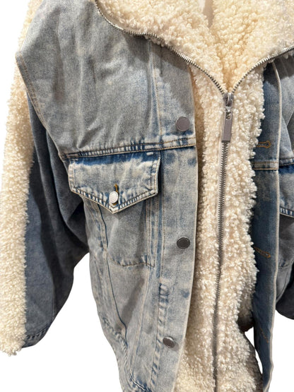 New BLANKNYC] Faux Shearling Denim Jacket – Size L