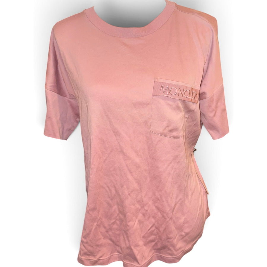 Moncler Dusty Pink Cotton Cinched-Back Pocket Top