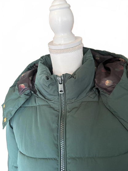 New Scotch and Soda Long Green Puffer Coat, Medim