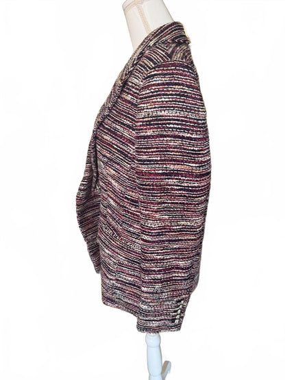 New Elie Tahari Multi-Color Tweed Double-Breasted Blazer, size 14