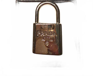 Prada Metal Keychain with Lock Charm
