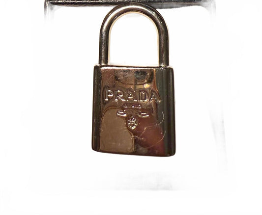 Prada Metal Keychain with Lock Charm