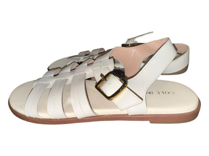 New Cole Haan Women's White Strappy Leather Sandals, 7.5