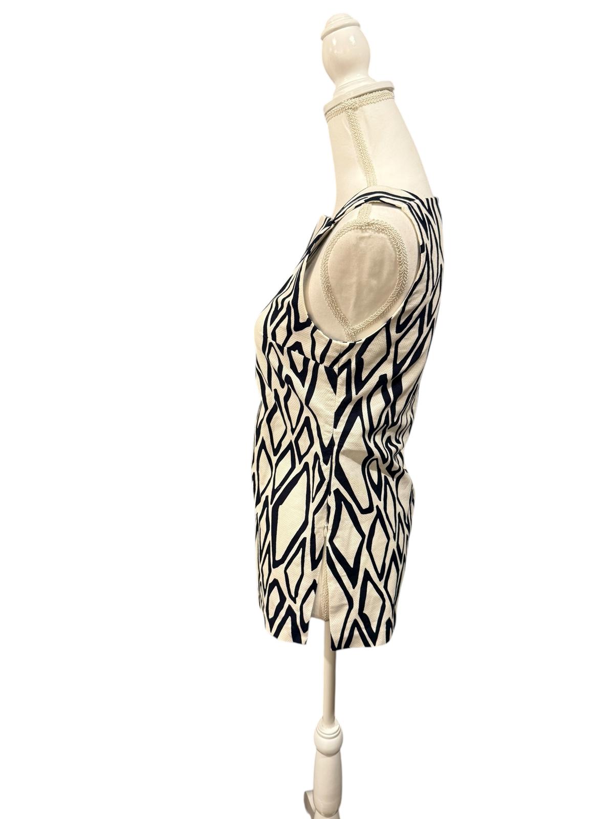 Diane von Furstenberg (DVF) Geometric Sleeveless Top, Size 2