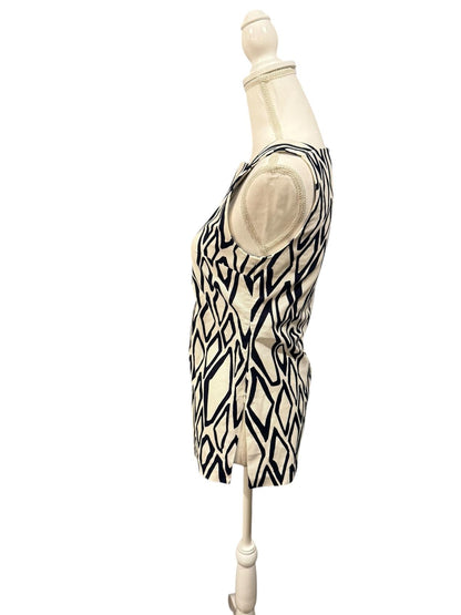 Diane von Furstenberg (DVF) Geometric Sleeveless Top, Size 2
