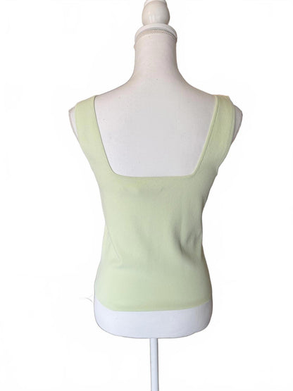 New Vince Light Green Sweetheart Knit Tank, Size Large
