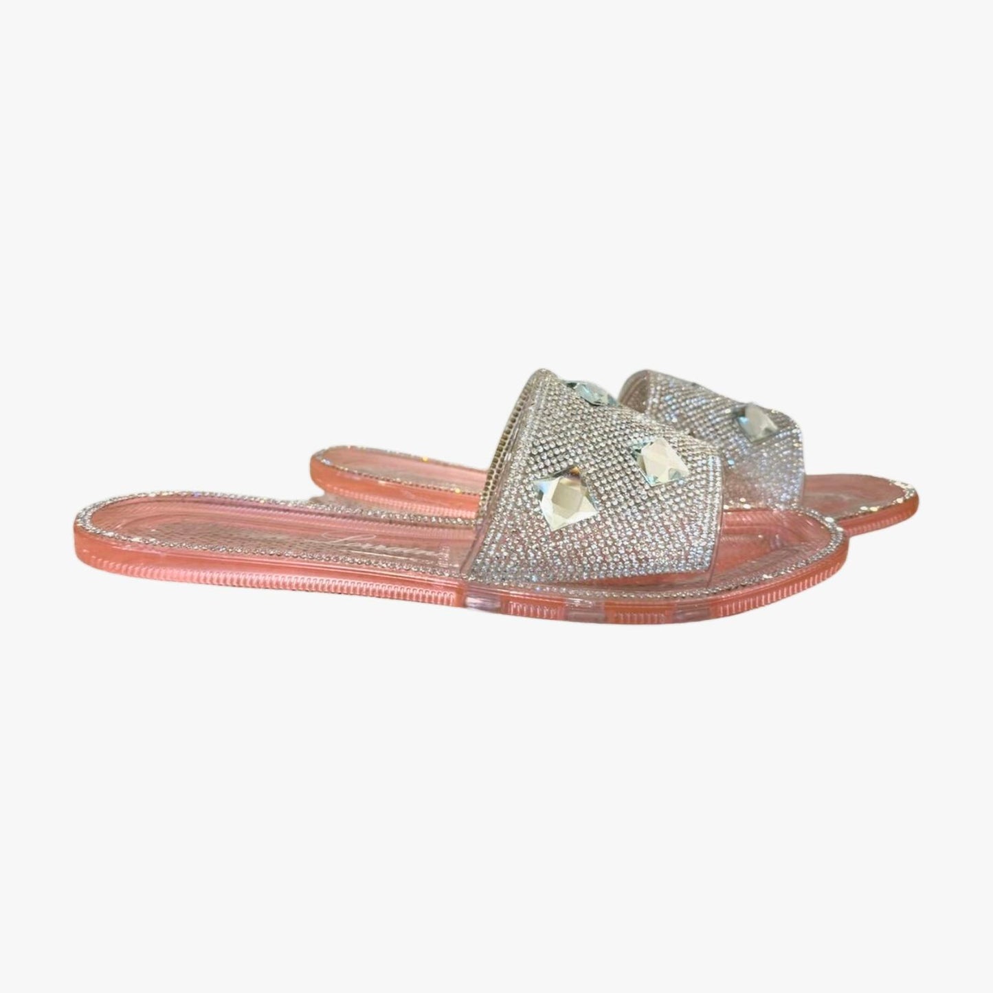 New Lauren Lorraine Embellished Jeweled Slides, size 7