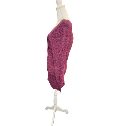GANNI Puff-Sleeved Mini Dress in Carmine Rose, Small
