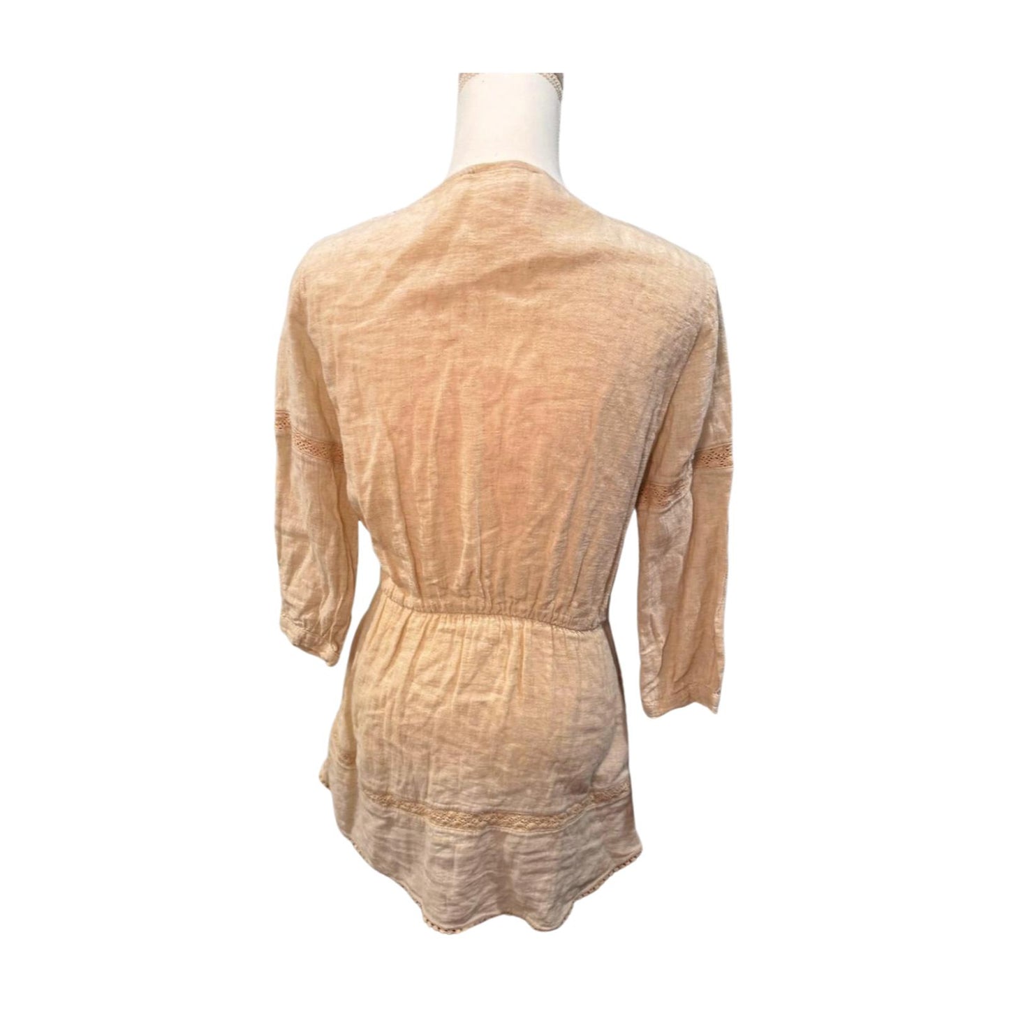 ANINE BING Cotton–Linen Peasant Tunic Dress – Size Small
