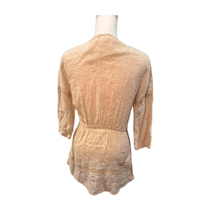 ANINE BING Cotton–Linen Peasant Tunic Dress – Size Small