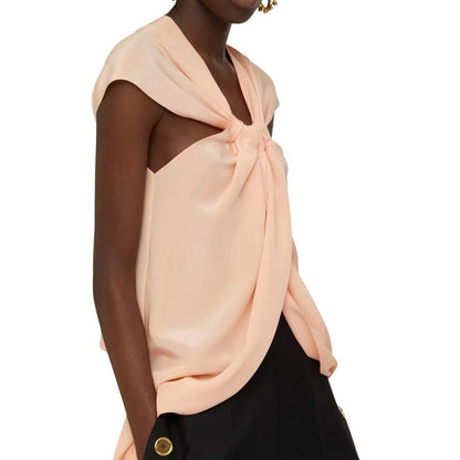 Patou Asymmetrical panel silk top, Size 40 NWT