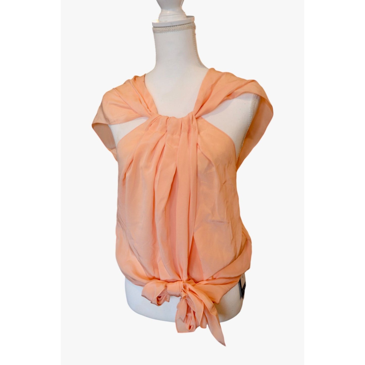 Patou Asymmetrical panel silk top, Size 40 NWT