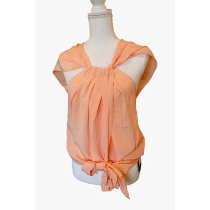 Patou Asymmetrical panel silk top, Size 40 NWT