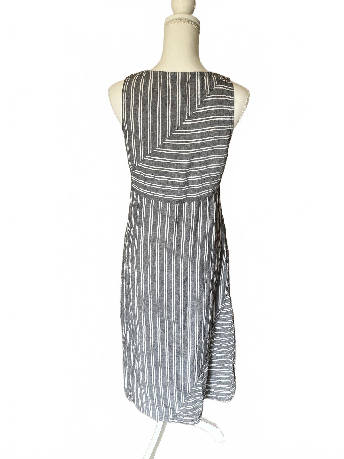 J Jill Women's Sleeveless Striped Midi Dress