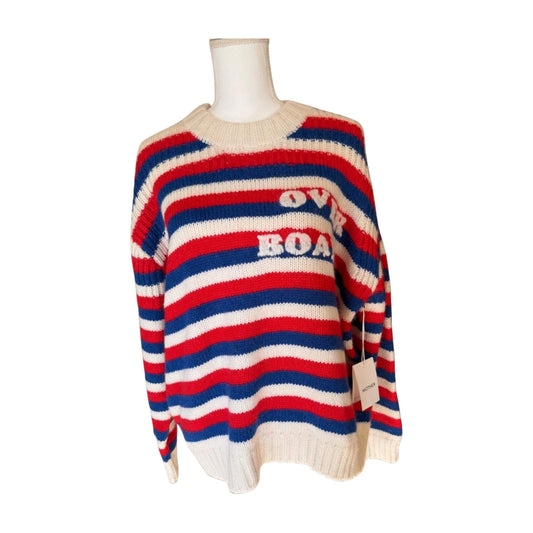 New Mother "Overboard" Striped Knit Sweater, Size Large