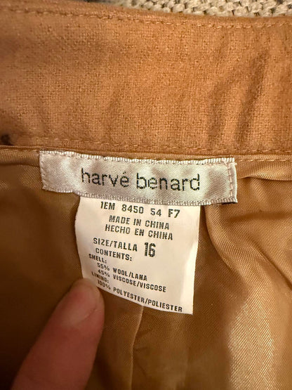 Harvé Benard Vintage Two-Piece Set Brown Jacket and Skirt, Size 14/16 NWT