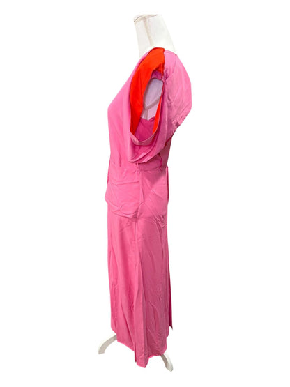New Bottega Veneta Two-Tone Barbie Pink Cut-Out Midi Dress, US 2/IT 38