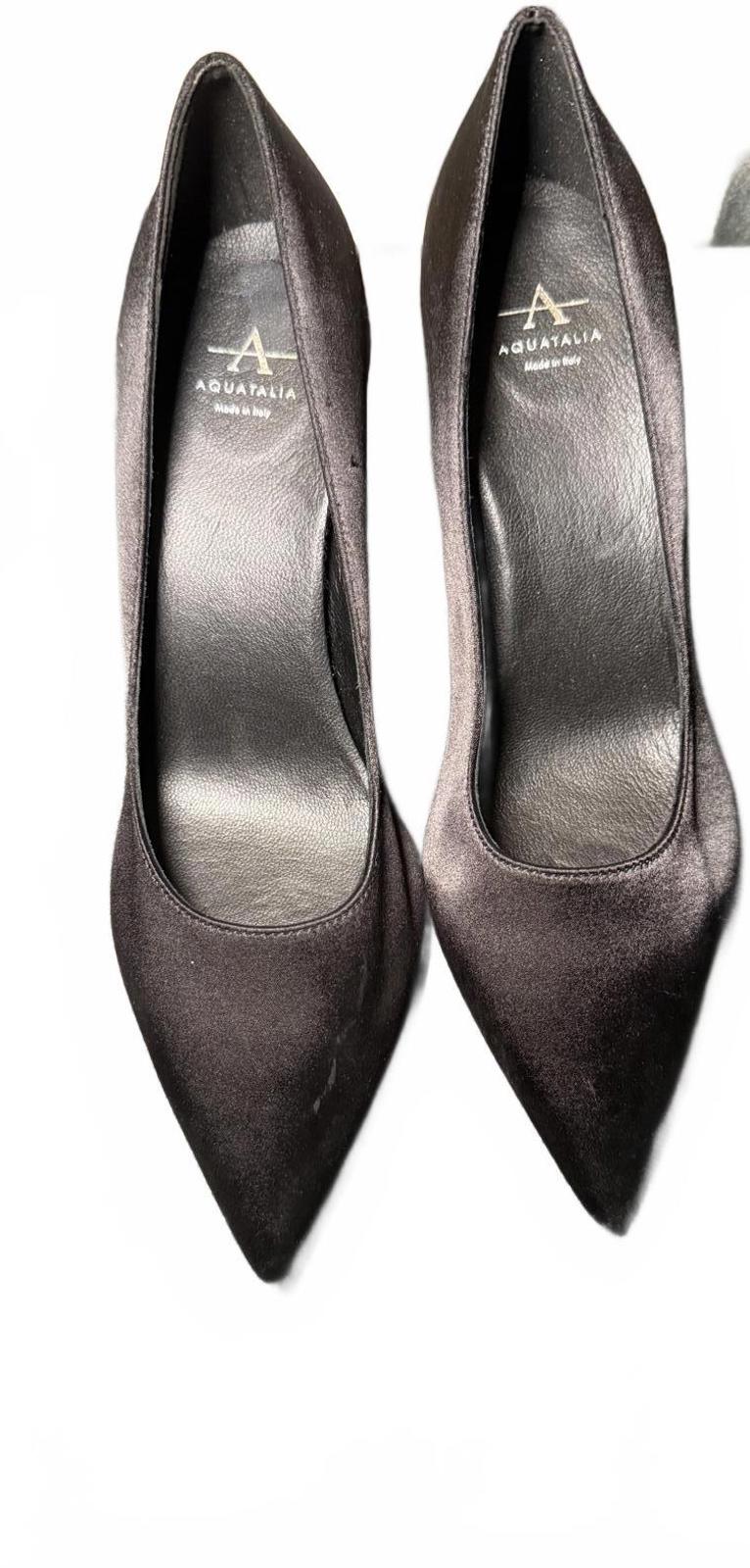 Aquatalia Women's Black Satin Pumps, size 8.5
