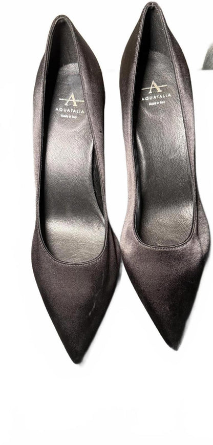 Aquatalia Women's Black Satin Pumps, size 8.5