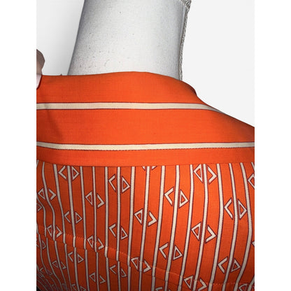 Miss Dior Orange and White Monogram Belted Shirt Dress, Size 11