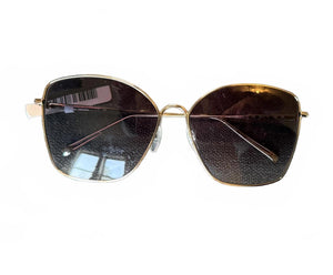 Longchamp Womens Sunglasses with Gold Frame and Dark Lenses (New)