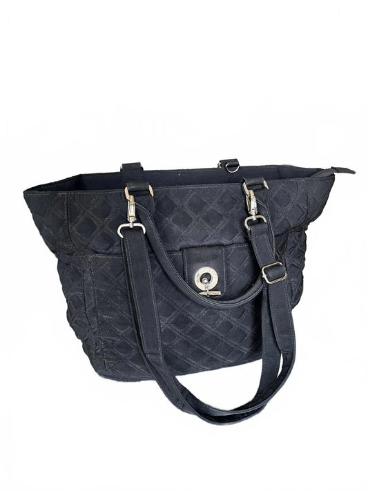 Vera Bradley Black Quilted Handbag with Adjustable Strap