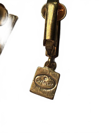 Givenchy Gold Tone Clip-On Earrings with Crystal Accents