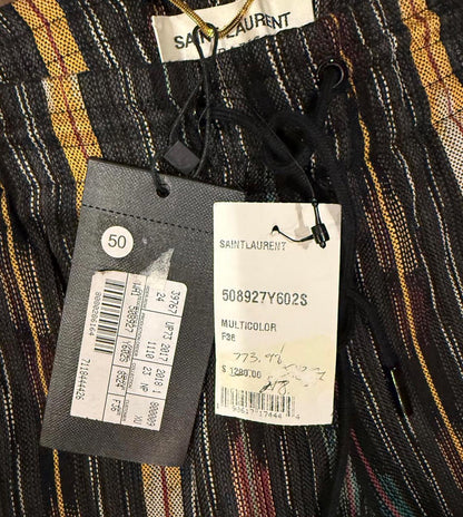 New Saint Laurent Paris Multicolor Striped Pants, Women’s FR 36 (US 4)