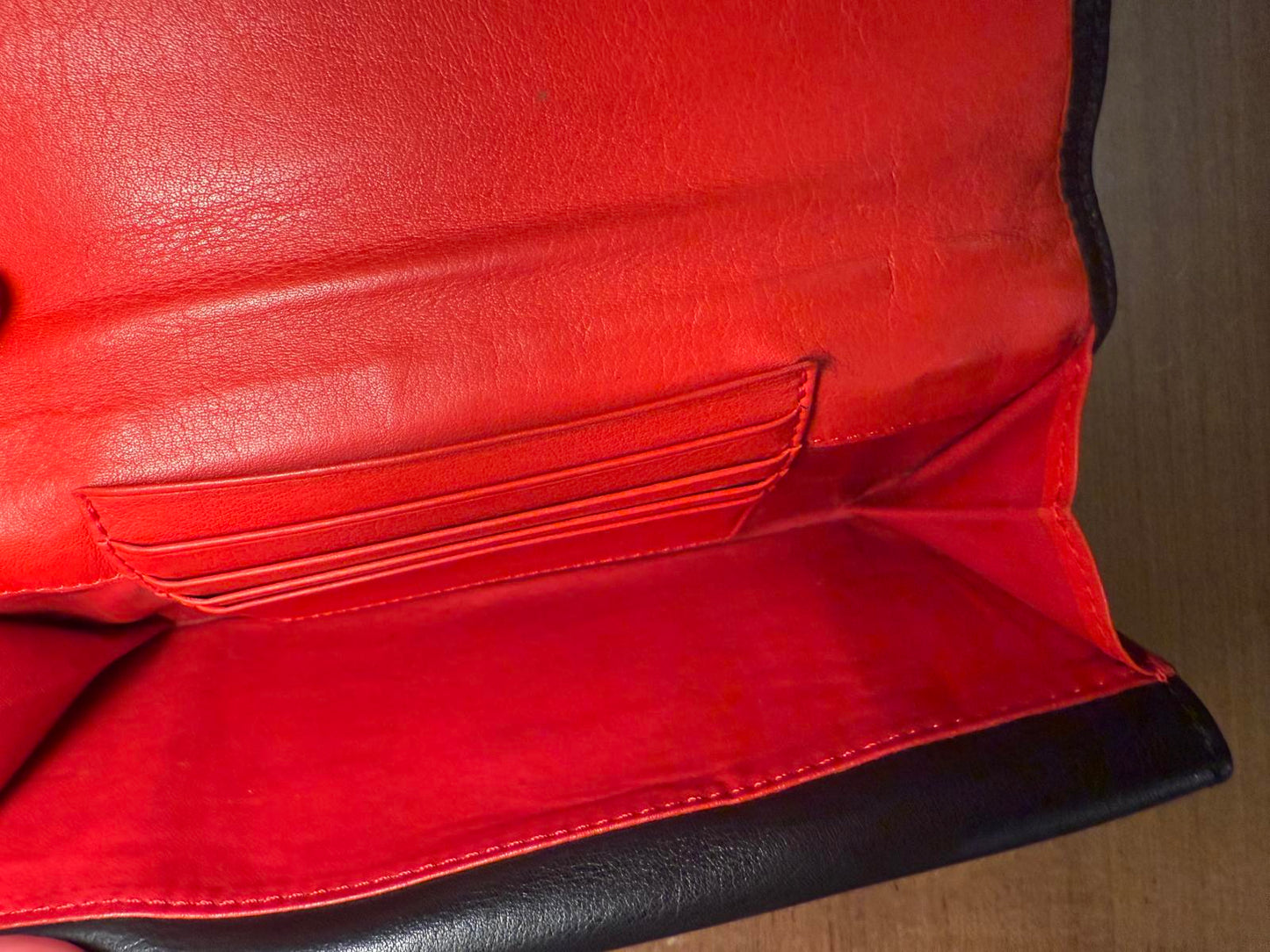 Christian Dior Black Leather Long Wallet with CD Logo