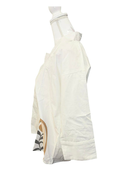 New Nazila Couture Women's White Button-Up Blouse, size small