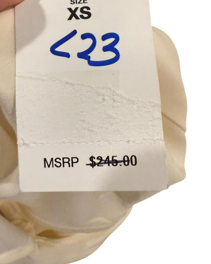 New Lauren Ralph Lauren 100% Silk Blouse in Winter Cream, Size XS