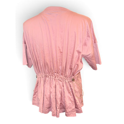 Moncler Dusty Pink Cotton Cinched-Back Pocket Top