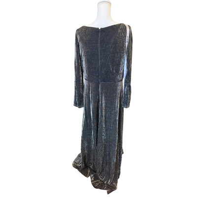 Ieena For Mac Duggal Long Sleeve Faux Wrap A Line Gown, Size 14 NWT