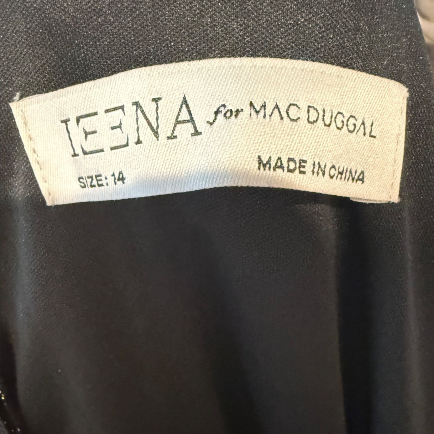 Ieena For Mac Duggal Long Sleeve Faux Wrap A Line Gown, Size 14 NWT