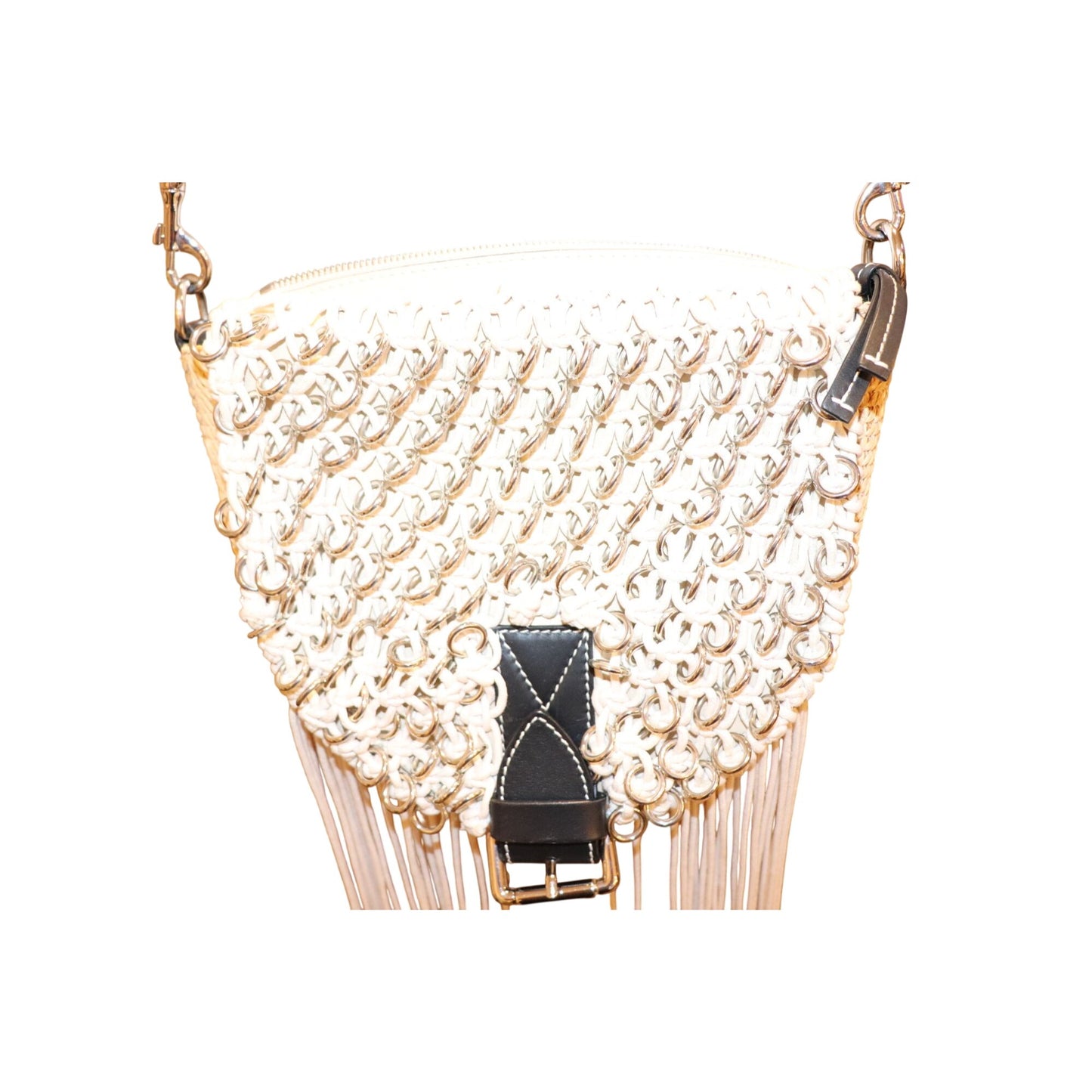 JW Anderson Biker Woven Fringe Crossbody Bag