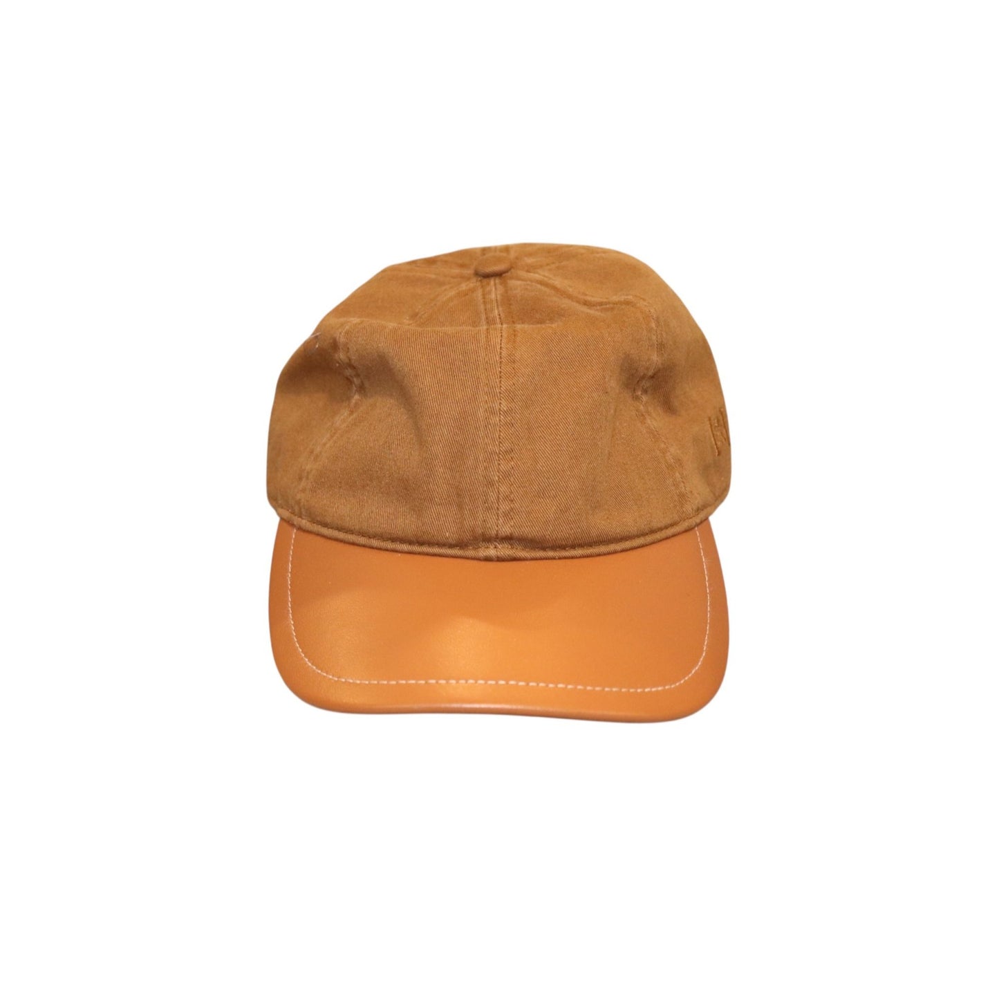 Helsa Brown Canvas & Leather Cap With Adjustable Back Strap, NWT