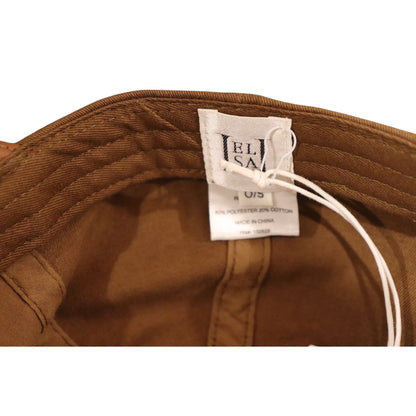Helsa Brown Canvas & Leather Cap With Adjustable Back Strap, NWT